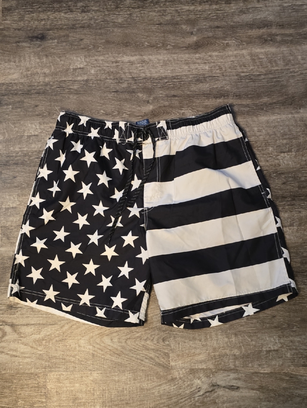 George Black & White Star Stripe Swim Trunks